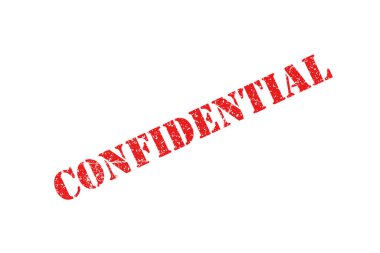 Beyaz arkaplanda gizli kırmızı grunge damgası izole edildi