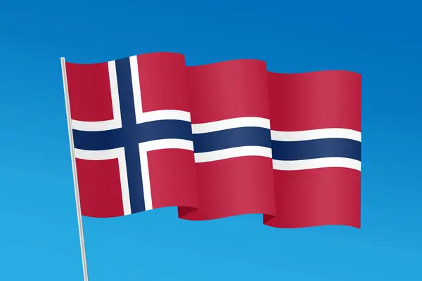 Norveç bayrağını sallayan renkli resim