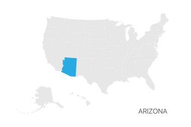 Arizona eyaletinin haritası tasarım için kolay düzenlenebilir