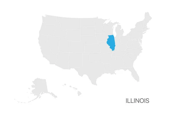 Illinois eyaleti ile ABD haritası tasarım için kolay düzenlenebilir