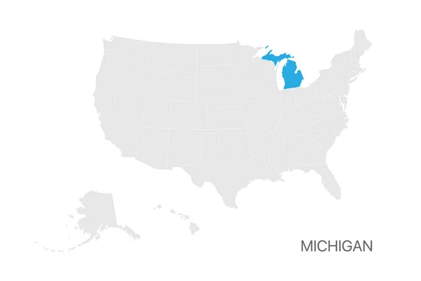 Michigan eyaleti ile ABD haritası tasarım için kolay düzenlenebilir