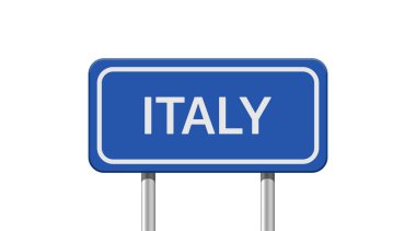 Beyaz arkaplanda gerçekçi İtalya yol işareti izole