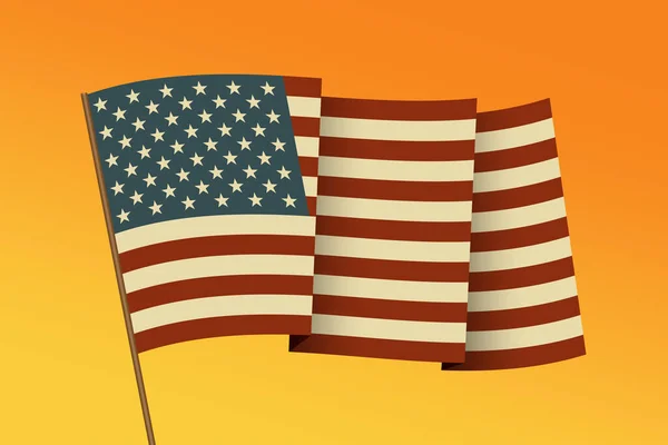Amerika Birleşik Devletleri bayrağını sallıyor.