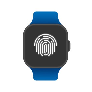 Beyaz arkaplanda izole edilmiş akıllı ekrandaki parmak izi