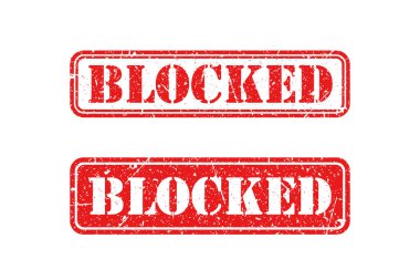 Beyaz arkaplanda kırmızı damga engellendi