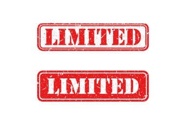 Beyaz arka plan üzerinde sınırlı kırmızı pul