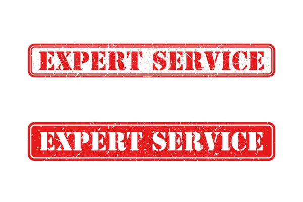 Beyaz arka plan üzerinde uzman servis kırmızı pul