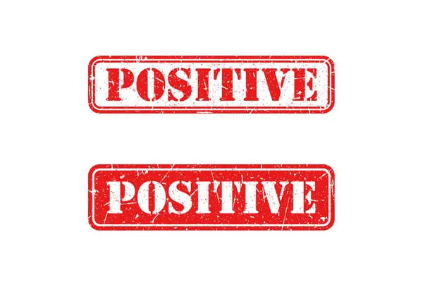 Beyaz arkaplanda pozitif kırmızı damga