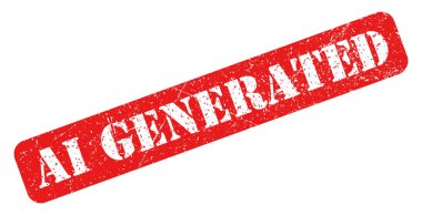 Ai oluşturulan kırmızı pul grunge izole