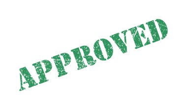 Onaylanmış sözcük yeşil pul grunge izole