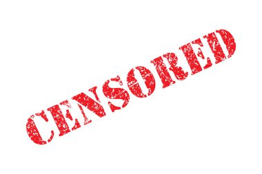 Sansürlenmiş kelime kırmızı pul grunge izole