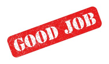 İyi iş kırmızı pul grunge izole