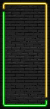 Yeşil sarı dikey neon çerçeve