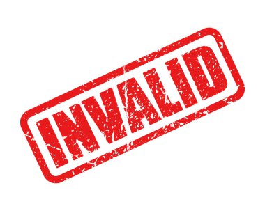 Geçersiz pul beyaz arkaplanda izole edildi