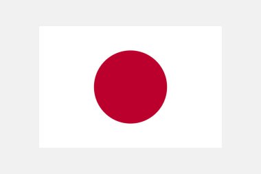 Japonya bayrağı orijinal renk ve orantı