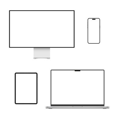Modern gerçekçi 3D dijital aygıtların maketi