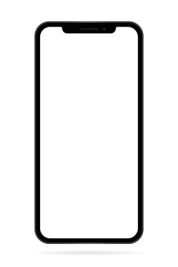 Gerçekçi akıllı telefon modeli beyaza izole edildi