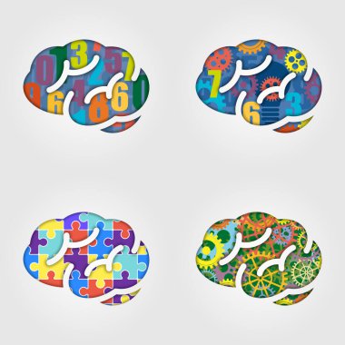 Beyin kağıdı kesiminin kavramsal görüntüleri.