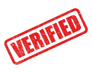 Doğrulanmış pul grunge izole edildi 