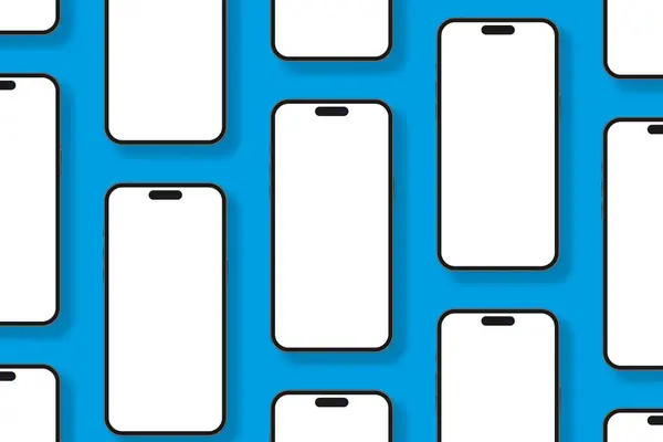 Modern, gerçekçi akıllı telefonların maketi.