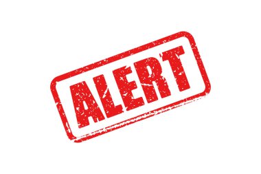 Beyaz arkaplandaki kırmızı grunge damgasını uyar