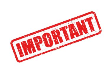 Beyaz arkaplanda önemli bir kırmızı grunge damgası