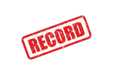 Beyaz arkaplanda kırmızı grunge damgası kaydet