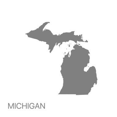 Michigan eyaletinin yüksek kaliteli detaylı haritası