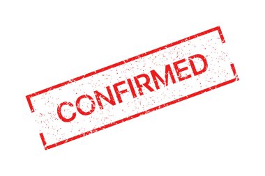 Beyaz arkaplandaki kırmızı damga doğrulandı