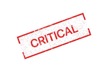 Beyaz arkaplanda kritik kırmızı damga