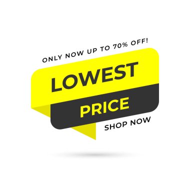 Yellow black lowest price banner clipart