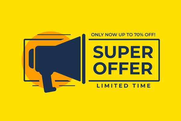 Super offer banner with speaker