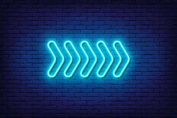 Parlak mavi neon ok işaretçisi