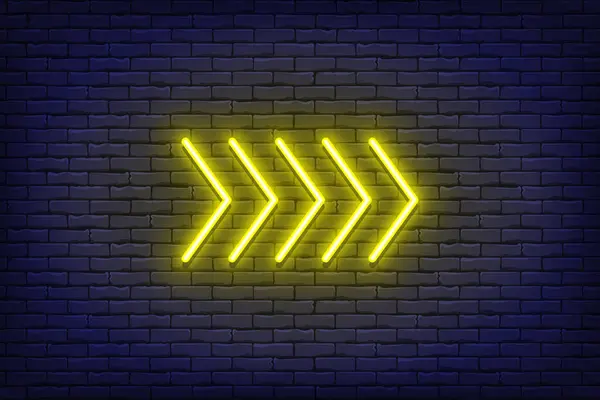 Parlak sarı neon ok işaretçisi