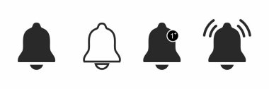 bell icon set, bell icons vector, bell logo vector. clipart