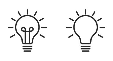 ampul vektörü, ampul ışığı simgesi, ampul ışığı vektörü.
