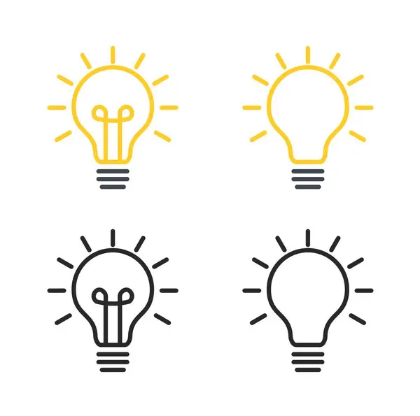 ampul vektörü, ampul ışığı simgesi, ampul ışığı vektörü.