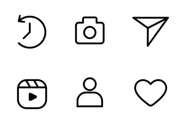 Sosyal medya düz simgeleri paylaşım için bildirim konuşma baloncuğu ayarlayın yorum kaydetme düğmeleri Kamera Arama Yüreği ev web sembolleri ve simge vektörü gibi.