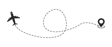 düzlem simgesi siyah vektörü kümesi