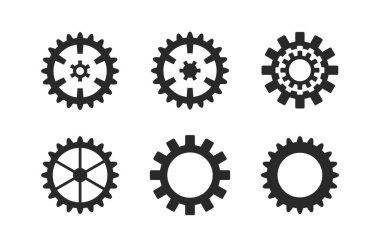Siyah beyaz dişliler. Çalışma mekanizması vektörü