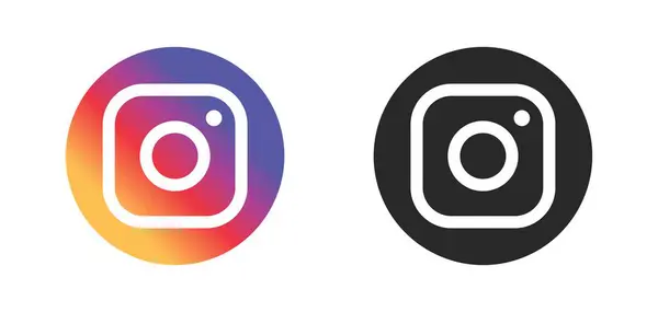 Renkli ve siyah koleksiyonu olan sosyal medya simgesi Instagram logosu