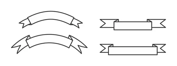 Kurdele pankartı. Kurdele koleksiyonu. Kırmızı kurdeleler. Vektör kurdelesi.