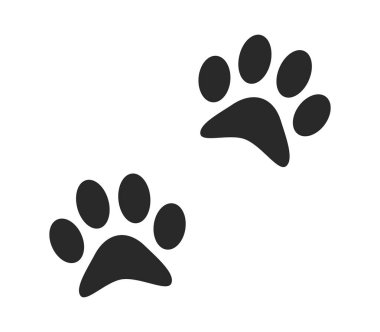 Köpek ve kedi pençesi parmak izi koleksiyonu, pençe simgesi siyah vektör ayarla.