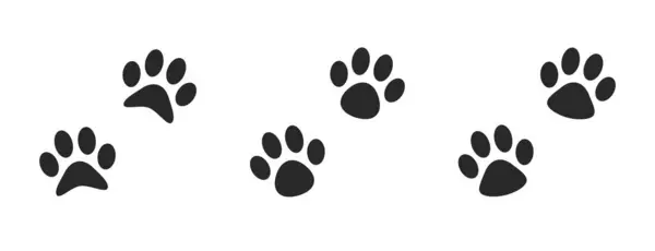 Köpek ve kedi pençesi parmak izi koleksiyonu, pençe simgesi siyah vektör ayarla.