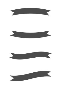 Siyah kurdele koleksiyonunun düz vektör çizimi