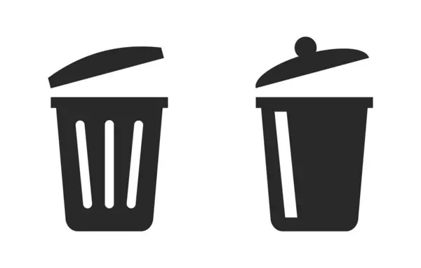 Çöp kutusu simgesi siyah renk vektörü