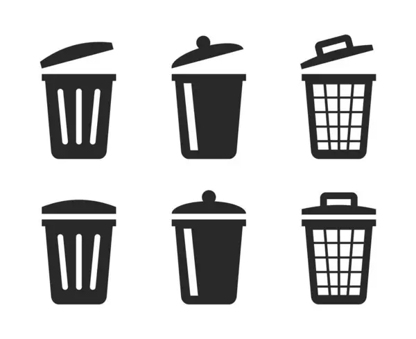 Çöp kutusu simgesi siyah renk vektörü