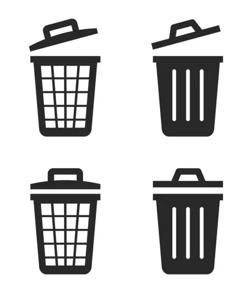 Çöp kutusu simgesi siyah renk vektörü