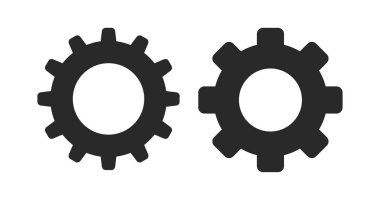 Siyah beyaz dişliler. Çalışma mekanizması vektörü