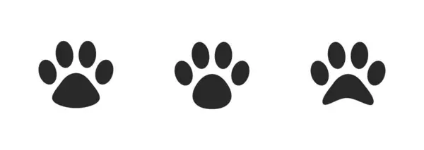 Köpek ve kedi pençesi parmak izi koleksiyonu, pençe simgesi siyah vektör ayarla.